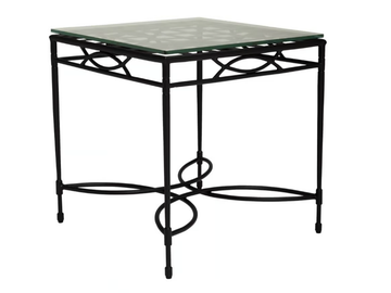 AMALFI WOVEN - Square Glass and Stainless Steel side table by JANUS et Cie - view 2